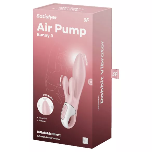 Satisfyer Air Pump Bunny 3 - napihljiv vibrator (roza)