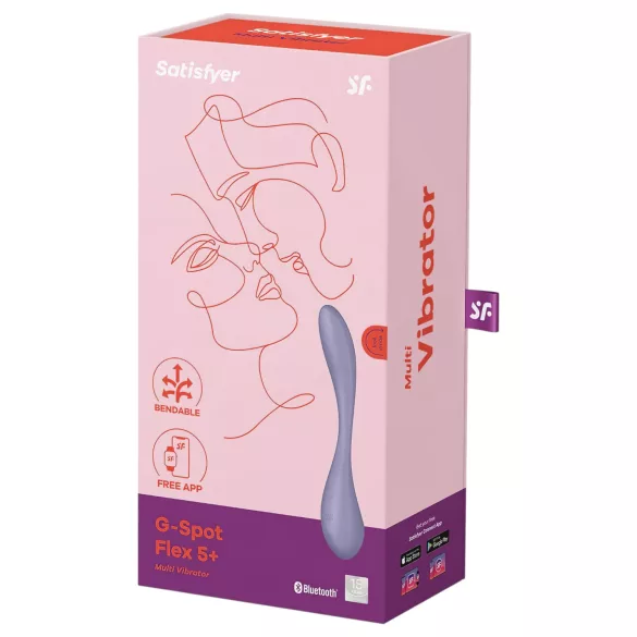 Satisfyer G-spot Flex 5 - vibrirajoči stimulator G-točke z upravljanjem prek aplikacije (vijoličen)