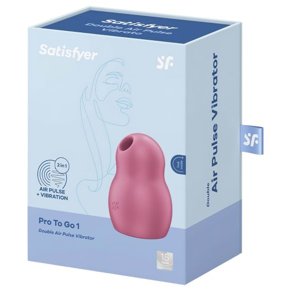 Satisfyer Pro To Go 1 - stimulator klitorisa z zračnimi valovi - polnilec - rdeč