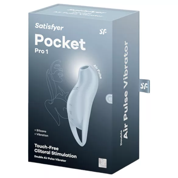 Satisfyer Pocket Pro 1 - stimulator klitorisa na zračne valove - modra