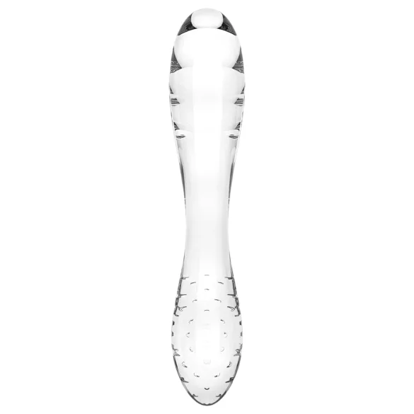 Satisfyer Dazzling Crystal 1 - dvostranski stekleni dildo - prozoren