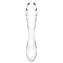 Satisfyer Dazzling Crystal 1 - dvostranski stekleni dildo - prozoren