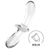 Satisfyer Double Crystal - dvostranski stekleni dildo - prozoren