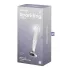Satisfyer Sparkling Crystal - stekleni dildo z rebrasto strukturo - prozoren