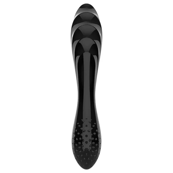 Satisfyer Dazzling Crystal 1 - stekleni dildo z dvema koncema - črn