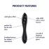 Satisfyer Dazzling Crystal 1 - stekleni dildo z dvema koncema - črn