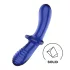 Satisfyer Double Crystal - dvostranski stekleni dildo - modra