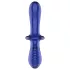 Satisfyer Double Crystal - dvostranski stekleni dildo - modra