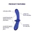 Satisfyer Double Crystal - dvostranski stekleni dildo - modra