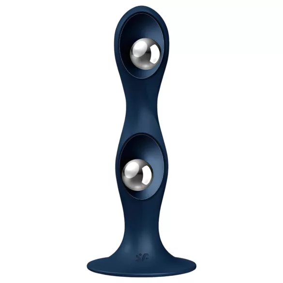 Satisfyer Double Ball-R - vaginalne kroglice - anatomska oblika - modra