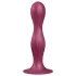Satisfyer Double Ball-R - dildo z vakuumskim držalom - utežen - rdeč