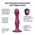 Satisfyer Double Ball-R - dildo z vakuumskim držalom - utežen - rdeč