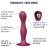 Satisfyer Double Ball-R - dildo z vakuumskim držalom - utežen - rdeč