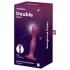 Satisfyer Double Ball-R - dildo z vakuumskim držalom - utežen - rdeč