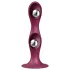 Satisfyer Double Ball-R - dildo z vakuumskim držalom - utežen - rdeč