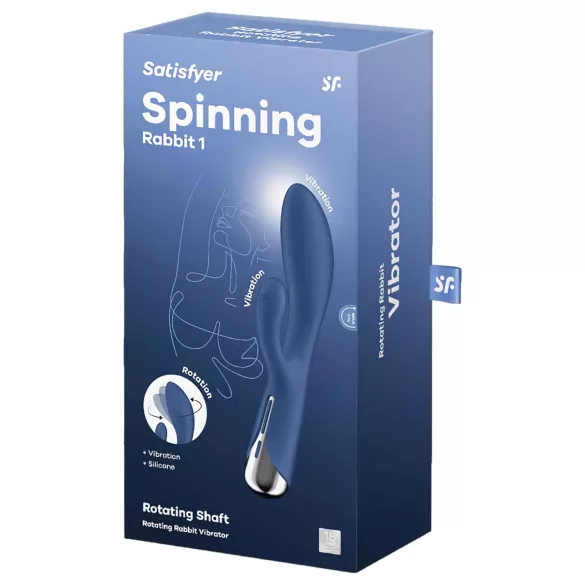 Satisfyer Spinning Rabbit 1 - vibracijski zajček s premikajočo roko - modra