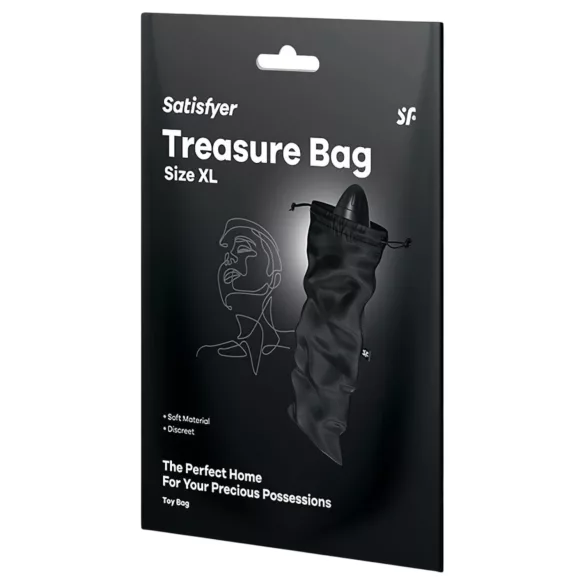 Satisfyer Treasure Bag XL - diskretna shranjevalna torbica - velika (črna)