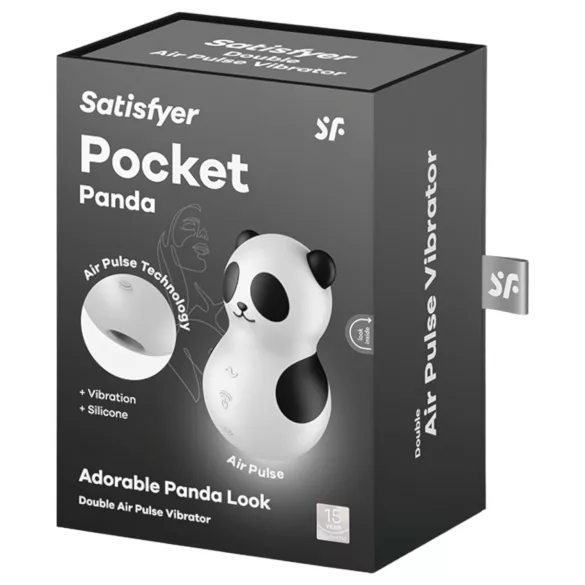 Satisfyer Pocket Panda - stimulator klitorisa z zračnimi valovi (črn)