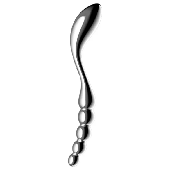 Satisfyer Star Force 1 - jeklen dildo z izboklinami - srebrn