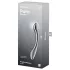 Satisfyer - jekleni dildo - rebrasta površina - srebrna