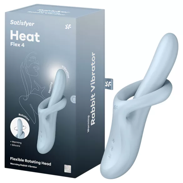 Satisfyer Heat Flex 4 - grelni vibrator z ročajem za klitoris (moder)