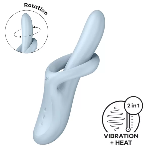 Satisfyer Heat Flex 4 - grelni vibrator z ročajem za klitoris (moder)