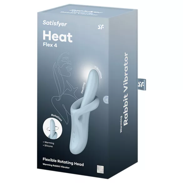Satisfyer Heat Flex 4 - grelni vibrator z ročajem za klitoris (moder)