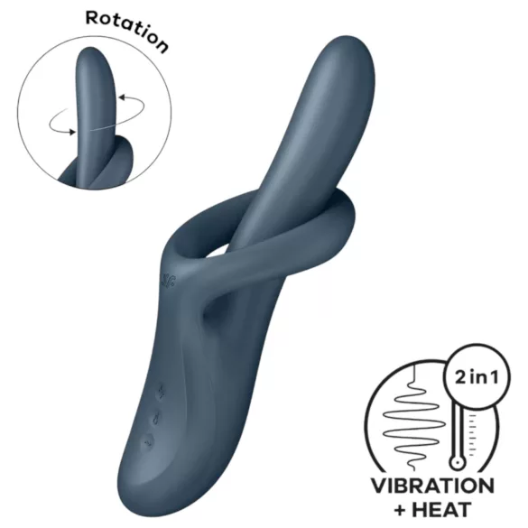 Satisfyer Heat Flex 4 - vibrator za klitoris z grelcem - siva