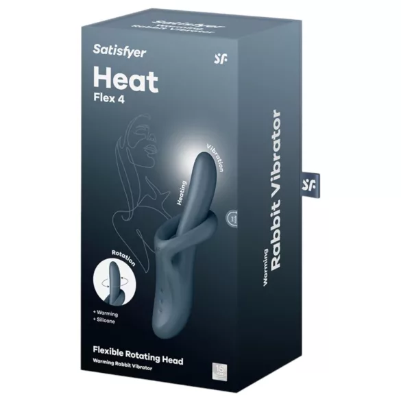 Satisfyer Heat Flex 4 - vibrator za klitoris z grelcem - siva