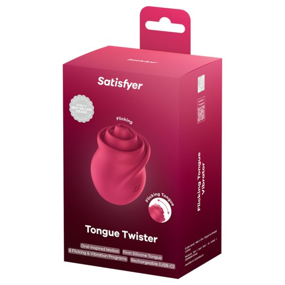 Satisfyer Tongue Twister - vibrator za klitoris z vrtljivo jeziko - roza
