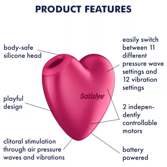 Satisfyer Cutie Heart - stimulator klitorisa z zračnimi valovi - roza