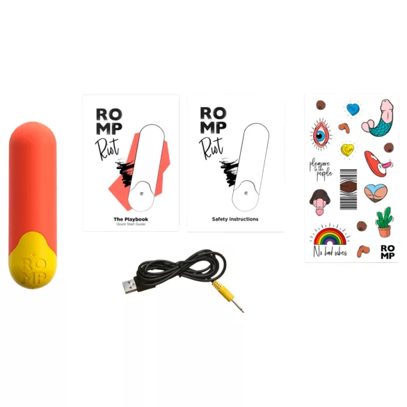 ROMP Riot - mini vibrator - vibracijska palica - oranžna