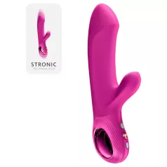   Fun Factory Bi Stronic Embrace - potisni vibrator s klitoralnim nastavkom (rožnate barve)