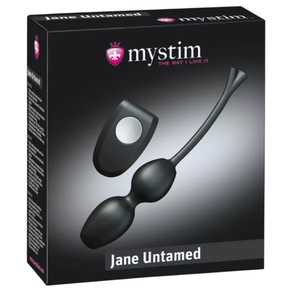 mystim Jane Untamed - dvojne vibracijske gejša kroglice (črne)