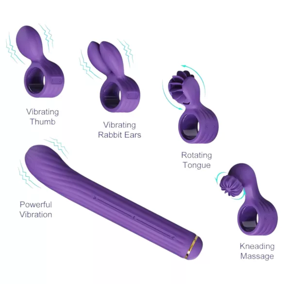 Magic Stick S1 - vibrator z več funkcijami - vijoličen