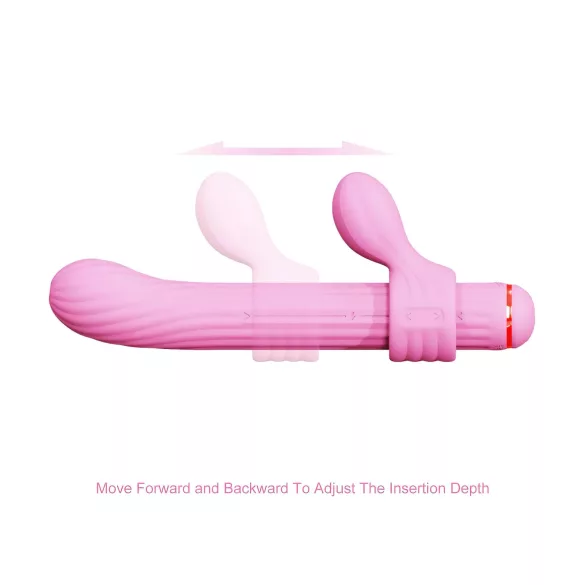 Magic Stick - vibrator s prilagodljivimi nastavki (roza)