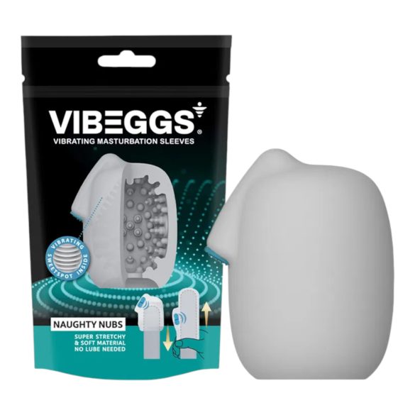 VIBEGGS Naughty Nubs - vibracijsko jajce masturbator (bela)