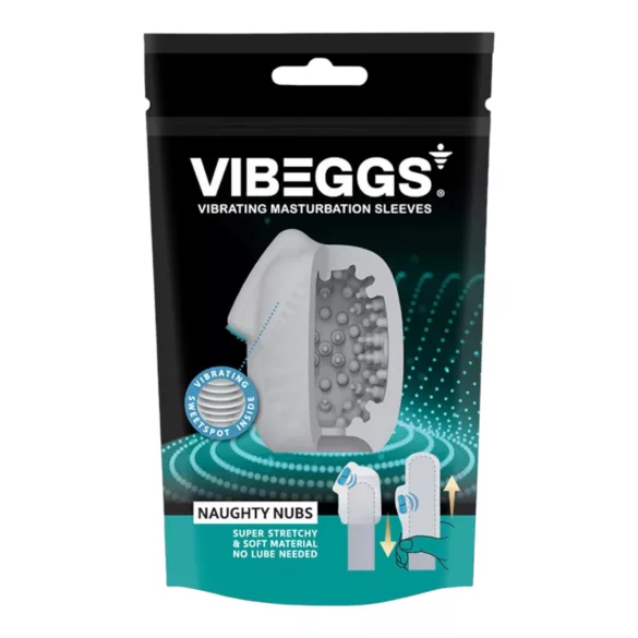 VIBEGGS - vibracijsko jajce masturbator - teksturirana površina - bela