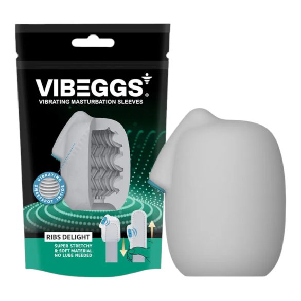 VIBEGGS Rebrasto Veselje - vibracijsko jajce za samozadovoljevanje (belo)