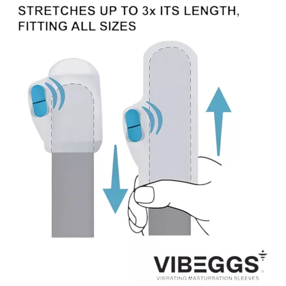 Vibeggs - vibracijsko jajce masturbator - rebrasta struktura - bela