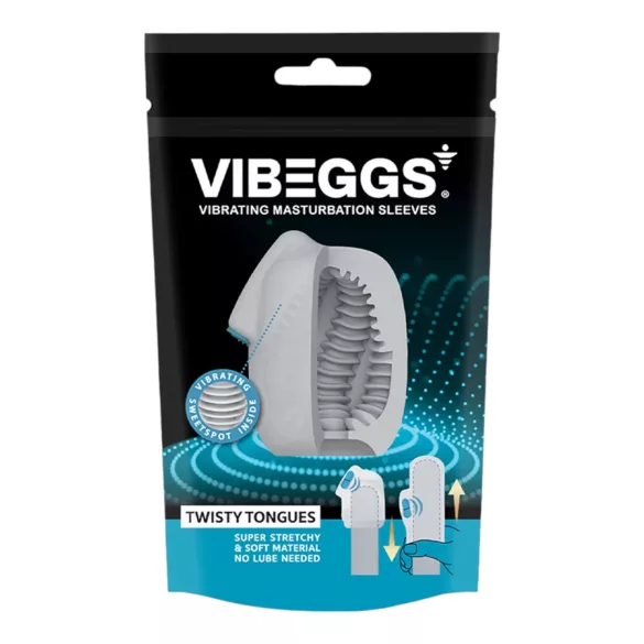 VIBEGGS Twisty Tongues - vibracijsko jajce masturbator - bel