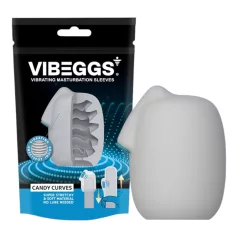   VIBEGGS Candy Curves - vibrirajoče jajčece masturbator (belo)