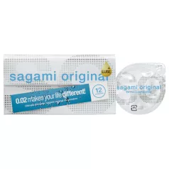   Sagami Original 0.02 - kondomi - izjemno lubrikirani - 55mm - 12 kos