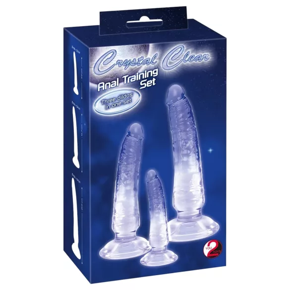 Crystal Clear - analni dilatorji set - 3 kosi - prozorno modri