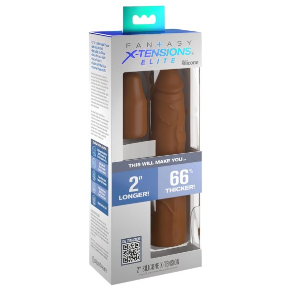 X-TENSION Elite 2 - Nastavljiv penisov plašč (rjav)