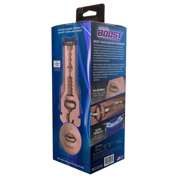 Fleshlight Boost Blow - ustni masturbator - realističen - naravna barva