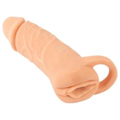   Nature Skin - podaljšek za penis in umetna vagina - 18 cm - naravna barva