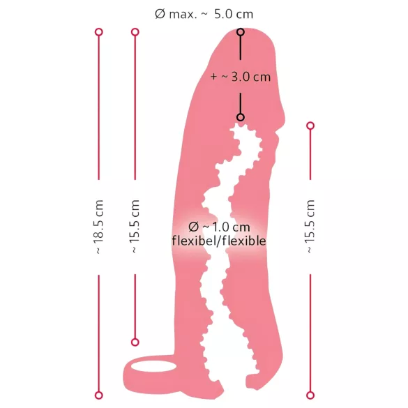 Nature Skin - podaljšek za penis in umetna vagina - 18 cm - naravna barva