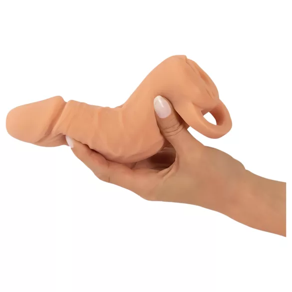 Nature Skin - podaljšek za penis in umetna vagina - 18 cm - naravna barva