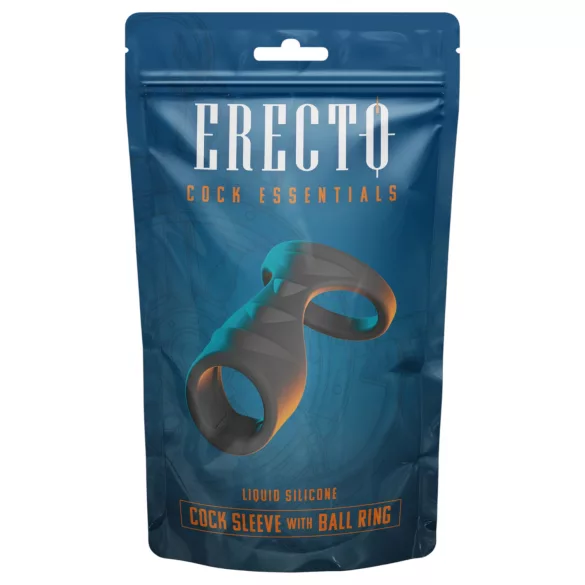 Erecto - erekcijski obroč 2v1 - črna